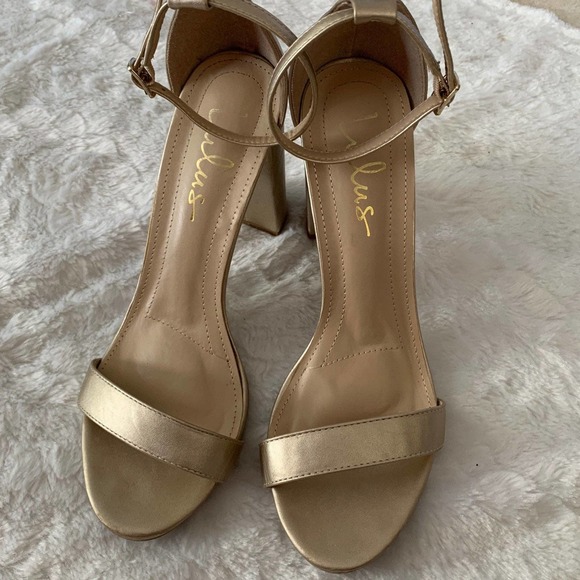Lulus golden block heel pumps size 9 - Picture 2 of 8